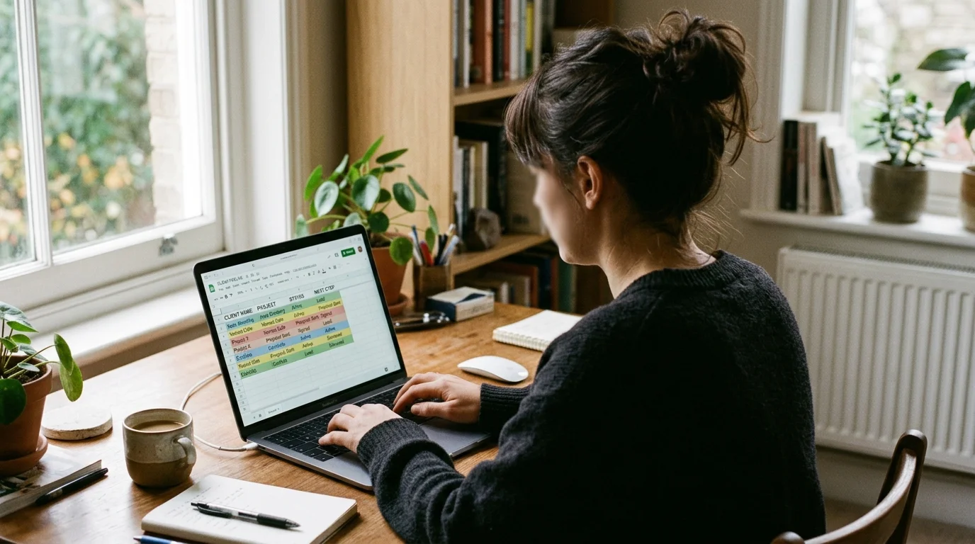Suivi de pipeline commercial indépendant - indépendant au travail sur son ordinateur
